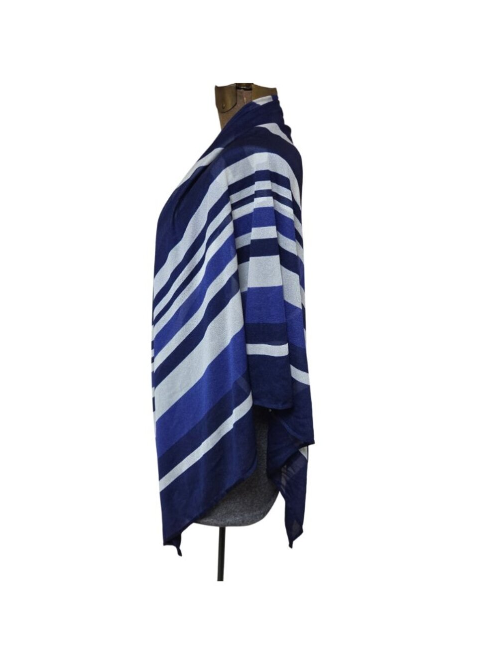 Oscar De La Renta Blue White Geometric Print Sarong Wrap Dress One Size USA - Picture 8 of 11